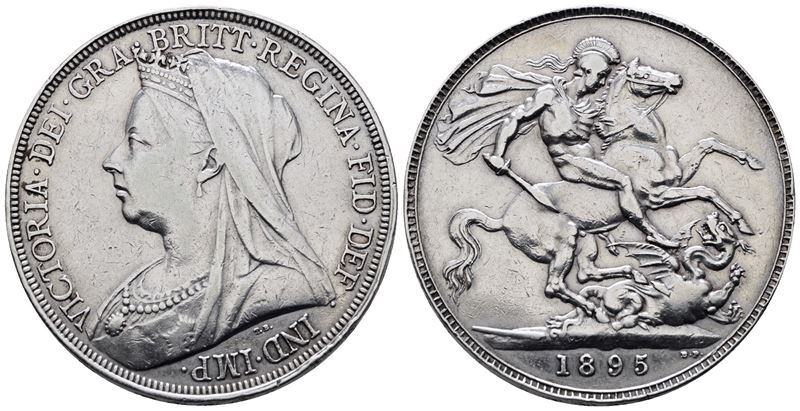 Inghilterra. Vittoria (1837-1901). Corona 1895. Km 783; Ag; 28,28gr.