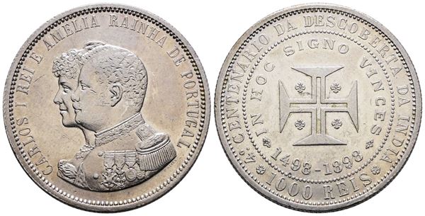 PORTOGALLO. Carlo I (1898-1908). 1000 reis 1898 (400 anni della scoperta dell'India). KM 539; Ag; 25gr