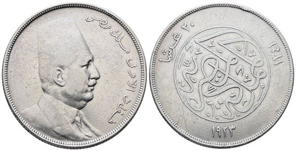 EGITTO. Fuad I (1922-1936). 20 piastre 1923. KM 338; Ag; 28gr