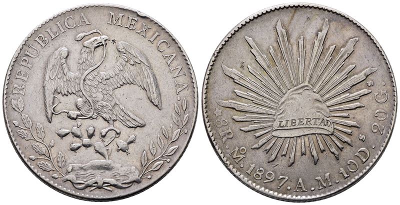MESSICO. CITTA' DEL MESSICO. 8 reales 1897. KM 377; Ag; 26,92gr