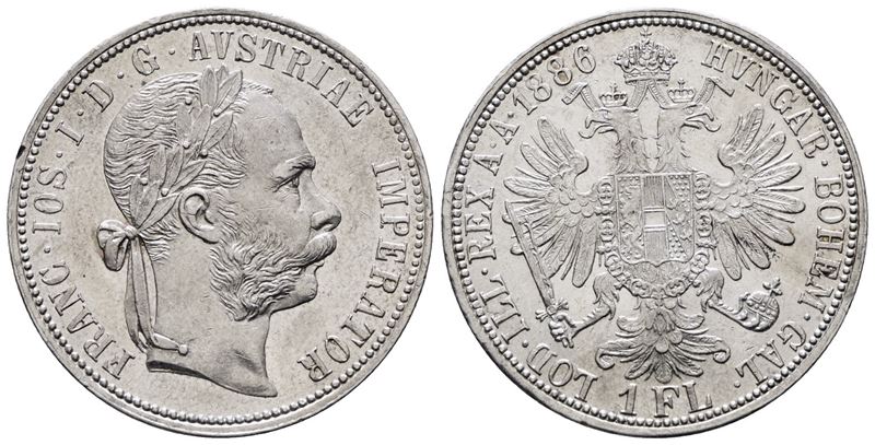 AUSTRIA. Francesco Giuseppe (1848-1916). Fiorino 1886 "A". KM 2222; Ag; 12,34gr