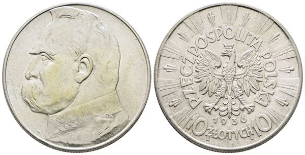 POLONIA. 10 zlotych 1936. Y 29; Ag; 22gr