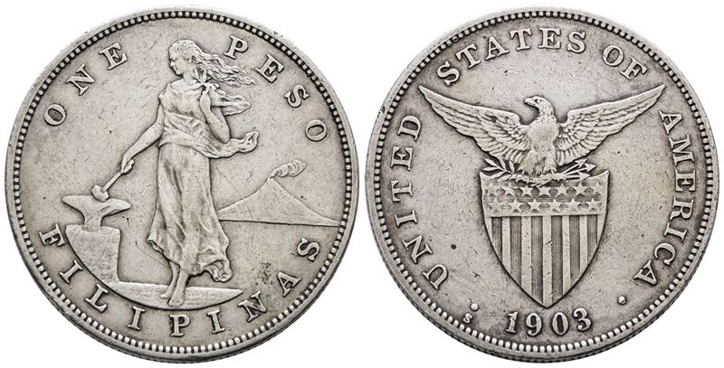 Filippine. 1 Peso 1903. Km 168; Ag; 26,95gr