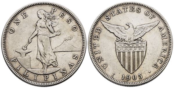 FILIPPINE. 1 peso 1905. KM 168; Ag; 26,95gr