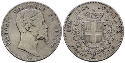 Re Eletto. Firenze. Vittorio Emanuele II (1859-1861). 2 Lire 1860. Gig.7; Ag; 10gr Qbb/bb