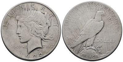 Usa. San Francisco. Dollaro 1922 "peace". Km 150; Ag; 26,73gr