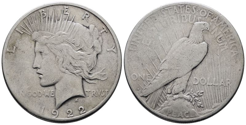 Usa. San Francisco. Dollaro 1922 "peace". Km 150; Ag; 26,73gr