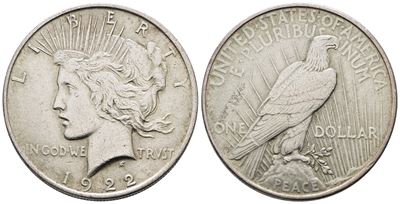 Usa. Philadelphia. Dollaro 1922 "peace". Km 150; Ag; 26,73gr Bb/spl