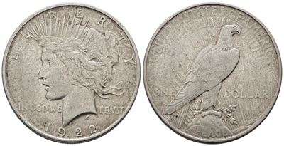 Usa. Denver. Dollaro 1922 "peace". Km 150; Ag; 26,73gr