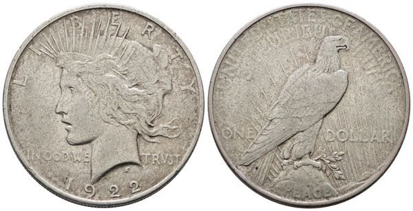 USA. DENVER. Dollaro 1922 "peace". KM 150; Ag; 26,73gr