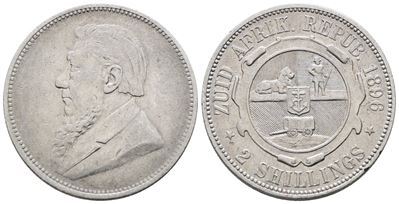 Sudafrica. Repubblica (1874-1902). 2 Scellini 1896. Km 6; Ag; 11,3gr
