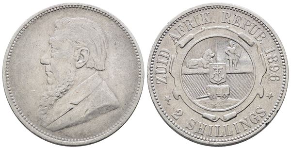 SUDAFRICA. Repubblica (1874-1902). 2 scellini 1896. KM 6; Ag; 11,3gr