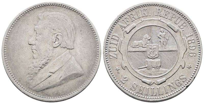Sudafrica. Repubblica (1874-1902). 2 Scellini 1896. Km 6; Ag; 11,3gr