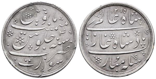 INDIA. Shah Alam II. 1 rupia 1215 (1801). KM 221; Ag; 11,6gr