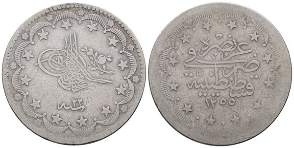 TURCHIA. Abdulmejid (1839-1861). 20 kurush 1255 (1844-1853). KM 675; Ag; 23,50gr