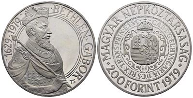 Ungheria. 200 Fiorini 1979 "350 Anni Morte di Gabriel Bethlen 1629-1979". Km 616; Ag; 28gr