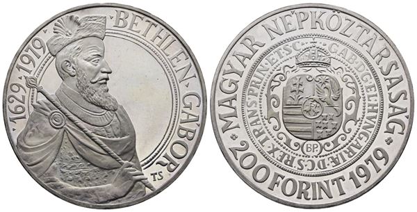 UNGHERIA. 200 fiorini 1979 "350 anni morte di Gabriel Bethlen 1629-1979". KM 616; Ag; 28gr