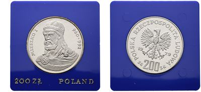 Polonia. 200 Zlotych 1979 "duca Miecislao I". Y 101; Ag; 17,6gr. in Capsula Blu.