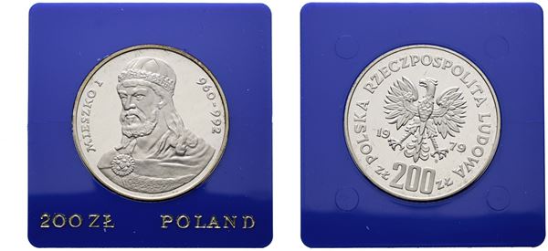 POLONIA. 200 zlotych 1979 "Duca Miecislao I". Y 101; Ag; 17,6gr. In capsula blu.
