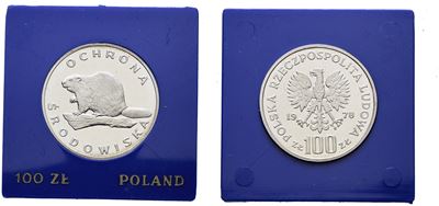 Polonia, 100 Zlotych 1978 'Castoro', argento, 16,5 gr, PROOF