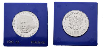 Polonia. 100 Zlotych 1978 "180 Anni Nascita di Adam Mickiewicz". Y 92; Ag; 16,5gr. in Capsula Blu...