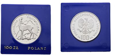 Polonia, 100 Zlotych 1979 "Camoscio", argento, 16,5 gr, PROOF