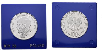 Polonia, 100 zlotych 1979 '120 anni dalla nascita di Ludwik Zamenhof', Proof