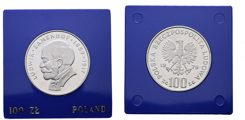 Polonia, 100 zlotych 1979 '120 anni dalla nascita di Ludwik Zamenhof', Proof