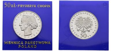 Polonia. 50 Zlotych 1972 "chopin". Y 66; Ag; 12,75gr. in Capsula Blu.