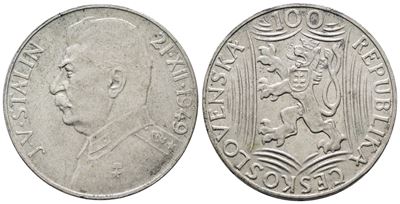 Cecoslovacchia. 100 Corone 1949 "josif Stalin". Km 30; Ag; 14gr
