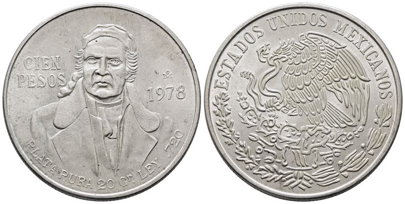 MESSICO. 100 pesos 1978. KM 483; Ag; 27,77gr