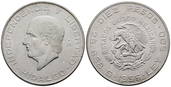 MESSICO. 10 pesos 1956. KM 474; Ag; 28,88gr