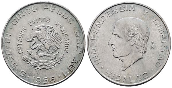 MESSICO. 5 pesos 1955. KM 469; Ag; 18,05gr