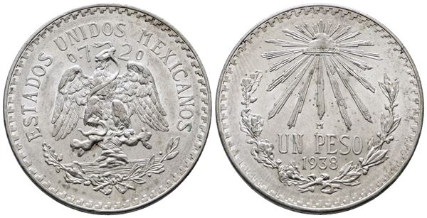 MESSICO. 1 peso 1938. KM 455; Ag; 16,66gr