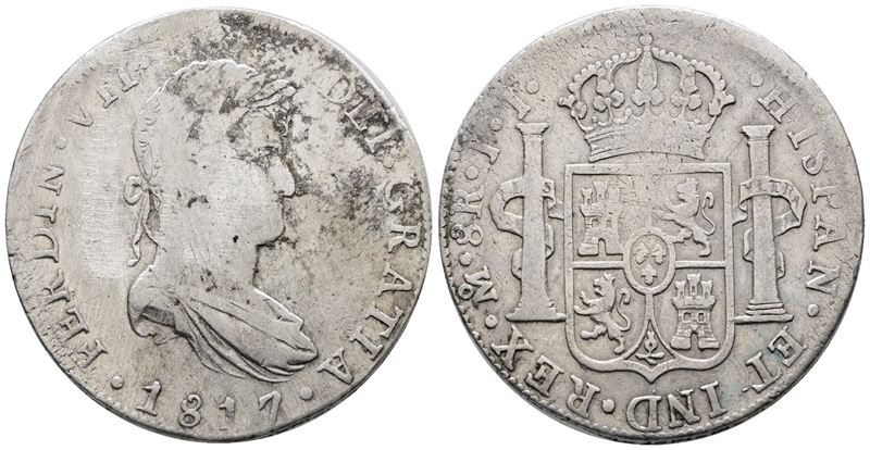 MESSICO. CITTA' DEL MESSICO. Ferdinando VII (1808-1833). 8 reales 1817. KM 111; Ag; 26,83gr