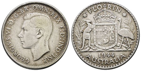 AUSTRALIA. Giorgio VI (1936-1952). 1 fiorino 1944. KM 40; Ag; 11,31gr
