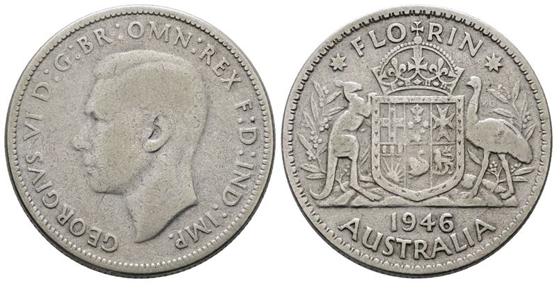 AUSTRALIA. Giorgio VI (1936-1952). 1 fiorino 1946. KM 40a; Ag; 11,31gr