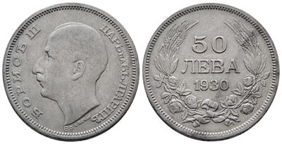 Bulgaria. Boris III (1918-1943). 50 Leva 1930. Km 42; Ag; 10gr