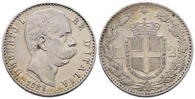 Regno D'italia. Umberto i (1878-1900). 2 Lire 1882. Gig.26; Ag; 10gr