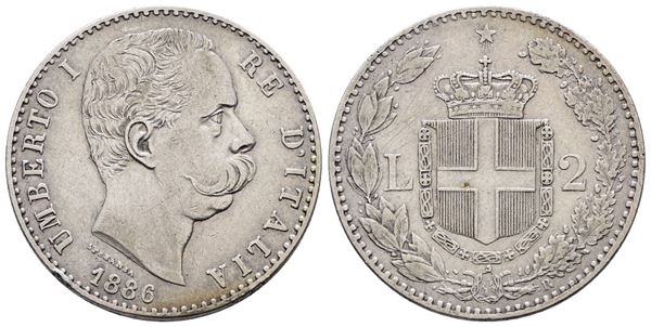 REGNO D'ITALIA. Umberto I (1878-1900). 2 lire 1886. Gig.30; Ag; 10gr