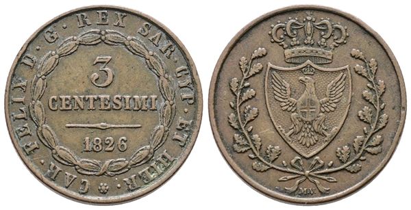RE ELETTO. Vittorio Emanuele II (1859-1860). 3 centesimi 1859. Gig.21; Cu; 6gr.