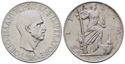 Regno D'italia. Vittorio Emanuele III (1900-1943). 10 Lire 1936 Impero. Gig. 64; Ag; 10gr. Spl