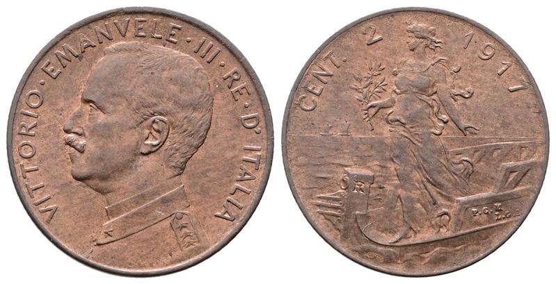 Regno D'italia. Vittorio Emanuele III (1900-1943). 2 Centesimi 1917. Gig. 306; Cu; 2gr.; Rame Ros...