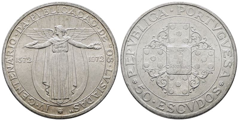 Portogallo. 50 Escudos 1972 "lusiadi". Km 602; Ag; 18gr