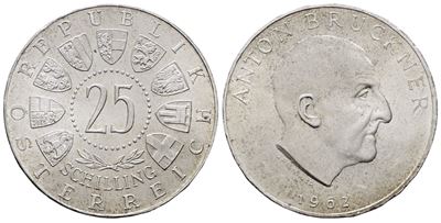 Austria. 25 Scellini 1962 'anton Bruckner'. Km 2892; Ag; 13gr.