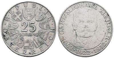 Austria. 25 Scellini 1972 'cinquantenario della Morte di Ziehrer'. Km 2912; Ag; 13gr.