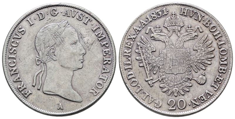 AUSTRIA. Francesco II (1792-1835). 20 kreuzer 1831 A (Vienna). KM 2146; Ag; 6,70gr