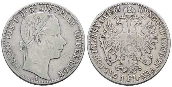 AUSTRIA. Francesco Giuseppe (1848-1916). Fiorino 1861 A (Vienna). KM 2219; Ag; 12,34gr