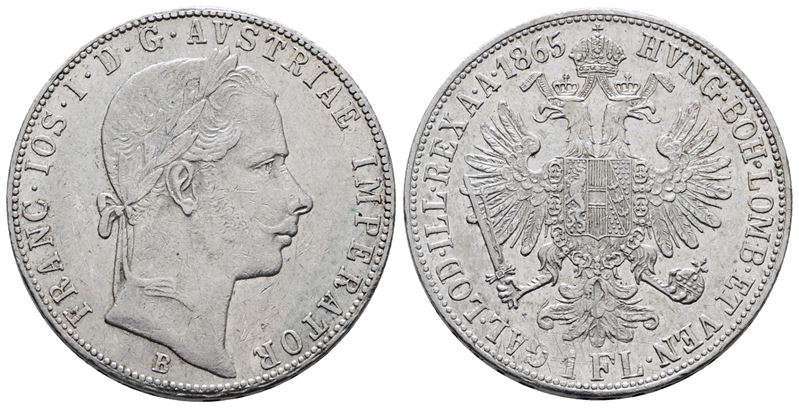 AUSTRIA. Francesco Giuseppe (1848-1916). Fiorino 1865 A (Vienna). KM 2219; Ag; 12,34gr