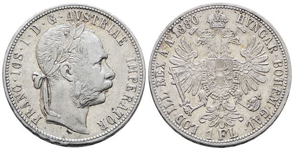 AUSTRIA. Francesco Giuseppe (1848-1916). Fiorino 1880 A (Vienna). KM 2222; Ag; 12,34gr